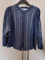 Denim blouse met broderie, Kleding | Dames, Blouses en Tunieken, Ophalen of Verzenden, Zo goed als nieuw, Maat 38/40 (M), Blauw