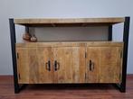 Dressoir mangohout 135/90/45 3 deurs, Ophalen, Overige materialen, 100 tot 150 cm, Zo goed als nieuw