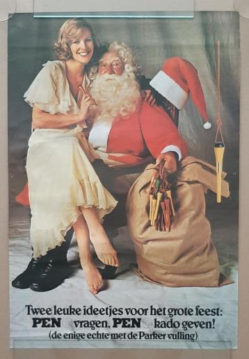 Kerstschrijfpennen – poster – Parker – Pen1 – Vintage beschikbaar voor biedingen
