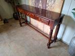 Klassieke Engelse sidetable haltafel, wandconsole lichte geb, Ophalen of Verzenden, Zo goed als nieuw, 25 tot 50 cm, Rechthoekig