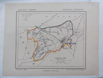 39 / Gemeente Neeritter Limburg Litho uit 1866 van J. Kuyper beschikbaar voor biedingen