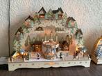 Houten lichtboog kerstdorp met carrousel en verlichting, Diversen, Kerst, Ophalen of Verzenden, Gebruikt
