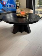 Mooie ronde salontafel - Zwart hout, Huis en Inrichting, Tafels | Sidetables, Ophalen, Gebruikt, 50 tot 100 cm, 75 cm of meer