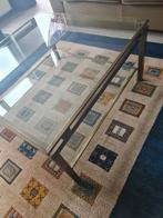 Stijlvolle salontafel van brons en glas, Ophalen, 50 tot 100 cm, Stijlvol, Vierkant