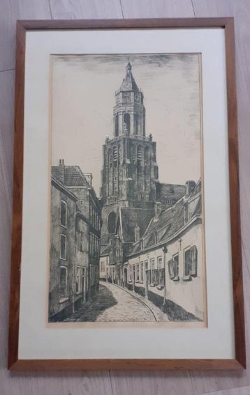 Pentekening / Schilderij van de  St.Eusebius Arnhem beschikbaar voor biedingen