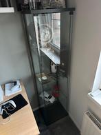 Vitrinekast, zwart met glazen panelen en planchets, Ophalen, Minder dan 50 cm, Gebruikt, 150 tot 200 cm