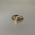 prachtige gouden ring met briljanten, Sieraden, Tassen en Uiterlijk, Ringen, Ophalen of Verzenden, Zo goed als nieuw, 17 tot 18