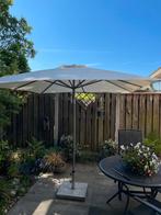 Parasol crème kleur met granieten voet, Ophalen, Gebruikt, Verstelbaar