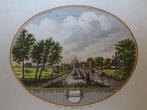 Gravure kleur Dorp Bergschenhoek Z-Holland, A. Brouwer, 1795, Antiek en Kunst, Kunst | Etsen en Gravures, Verzenden