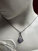 Prachtige zilveren ketting en vintagehanger met tripletopaal, Ophalen of Verzenden, Zo goed als nieuw, Zilver