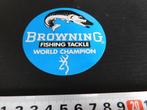 sticker Hengelsport BROWNING Fishing Tackle World Champion, Verzamelen, Ophalen, Zo goed als nieuw, Bedrijf of Vereniging