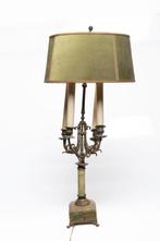 Vintage Schemerlamp met Stoffen Kap, Huis en Inrichting, Lampen | Vloerlampen, Ophalen of Verzenden, Gebruikt, Stof, Minder dan 100 cm