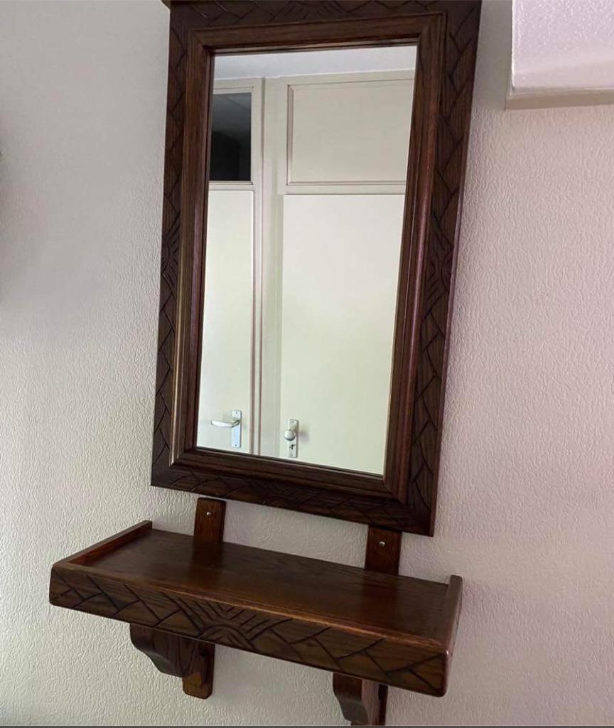 Spiegel voor in de hal met plateau, Ophalen, Minder dan 50 cm, Gebruikt, Minder dan 100 cm