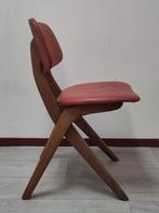 4 eetkamerstoelen Louis v Teeffelen Webe teak stoel stoelen, Vier, Mid Century Modern dutch design, Gebruikt, Hout