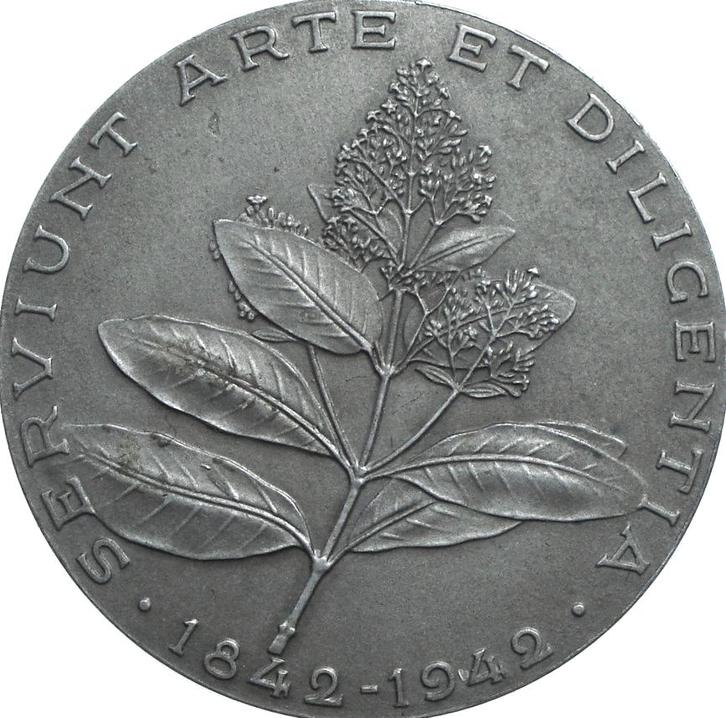 Nederland penning M. ter Bevordering der Pharmacie 1943, Postzegels en Munten, Penningen en Medailles, Overige materialen, Nederland