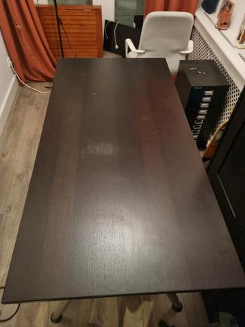 Ikea Galant Bureau 160x80 hout antraciet bruin zwart - afbeelding 2