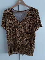 MS Mode Geel/Zwart T-shirt Met V-hals en Zebra Print Maat XL, Kleding | Dames, Tops, Verzenden, Geel, Maat 46/48 (XL) of groter