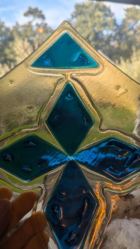 Vintage Glazen Schaal - Fusing Art, Antiek en Kunst, Antiek | Glas en Kristal, Ophalen of Verzenden