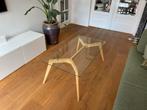 Glazen Salontafel, Huis en Inrichting, Tafels | Salontafels, Ophalen, Gebruikt, 100 tot 150 cm, 50 tot 100 cm