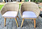 2 x stoel pastura, white&grey.kunststof vlechtwerk stoelen, Ophalen, Gebruikt, Kunststof