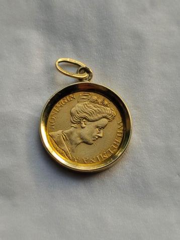 Gouden 5 Gulden 1912 in 14k Gouden Hanger beschikbaar voor biedingen