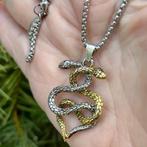 Slangen ketting Viking Stijl incl. fluweel Cadeau zakje, Sieraden, Tassen en Uiterlijk, Kettingen, Ophalen, Nieuw, Zilver, Overige materialen