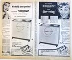 2 vintage advertenties reclames Scharpf wasmachines 1960 Omo, Ophalen of Verzenden, Gebruikt, Overige typen