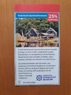 Nederlands Openluchtmuseum 25% korting maximaal 5 personen, Tickets en Kaartjes, Musea, Drie personen of meer, Kortingskaart