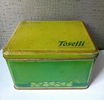 vintage tosseli pates glutinia blik groen, Verzamelen, Blikken, Ophalen of Verzenden, Gebruikt, Overige, Overige merken