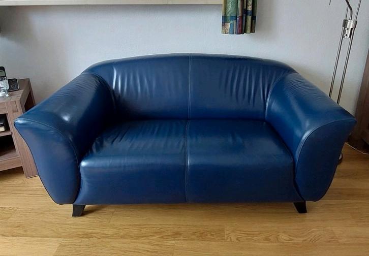 Montel bank blauw, ophalen in Dordrecht, Huis en Inrichting, Banken | Sofa's en Chaises Longues, Gebruikt, Tweepersoons, 150 tot 200 cm