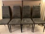 4 eetkamerstoelen Rowin, Antraciet, Leen Bakker, Huis en Inrichting, Stoelen, Verzenden, Metaal, Vier, Grijs