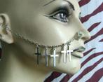 neus ketting kruis gothic punk rock batcave post-punk 80's, Overige materialen, Verstelbaar, Verzenden, Nieuw