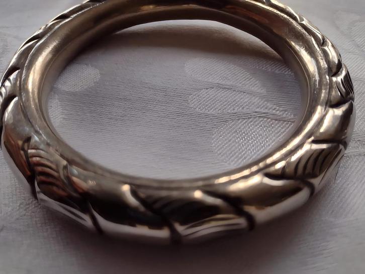 Prachtige nostalgische slavenarmband, Sieraden, Tassen en Uiterlijk, Armbanden, Zo goed als nieuw, Overige materialen, Zilver