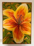 Oranje Lelie olieverfschilderij op canvas van J. Bolio, Ophalen of Verzenden
