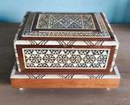 Oude houten sigaren sigaretten houder kistje met muziek, Antiek en Kunst, Ophalen of Verzenden