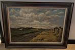 Landschap met boerderijen en stapels - Jos van Dijk, Antiek en Kunst, Kunst | Schilderijen | Klassiek, Ophalen of Verzenden