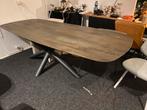 Deens ovale eettafel mangohout noten kleur 240x100, Ophalen, 100 tot 150 cm, Vijf personen of meer, Ovaal