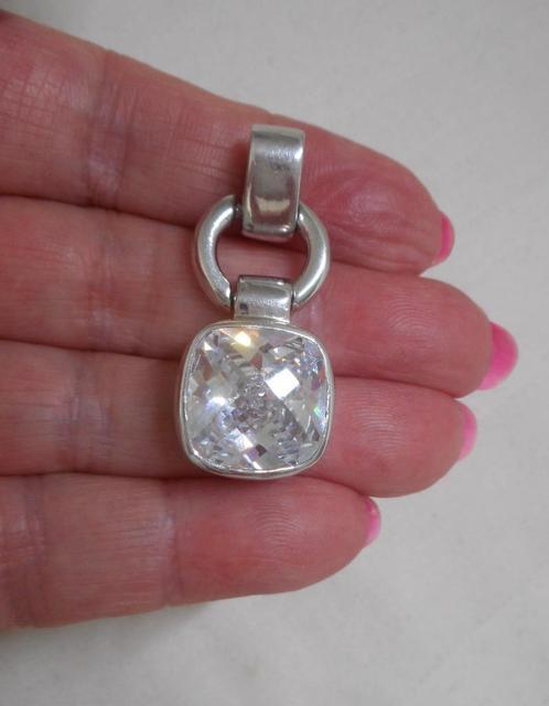 Zilveren Zinzi hanger met grote steen nr.1018, Sieraden, Tassen en Uiterlijk, Kettinghangers, Zo goed als nieuw, Zilver, Zilver