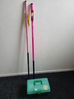 2 roze Fladen hengels viskoffer met toebehoren, Ophalen, Zo goed als nieuw, Werphengel