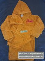 Badjas Oker geborduurd met naam(baby of kind, 4 maten), Ophalen of Verzenden, Nieuw, Kraamcadeau