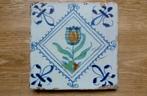 Prachtige vroeg 17e eeuwse polichrome TULP tegel!, Ophalen of Verzenden
