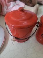 Antiek emaillen poppen emmertje foto 1 t/m 3, Antiek en Kunst, Antiek | Speelgoed, Ophalen of Verzenden