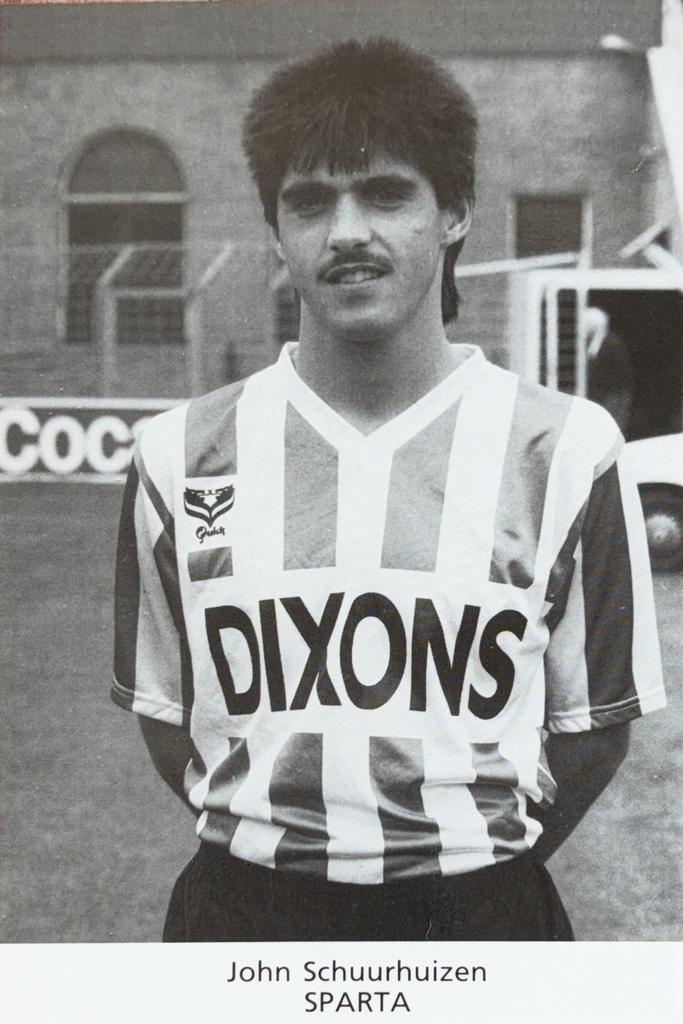Spelerskaart John Schuurhuizen - Sparta Rotterdam - 88/89, Verzamelen, Ophalen of Verzenden, Zo goed als nieuw, Sparta, Spelerskaart