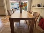 Houten eettafel met stoelen, Ophalen, Gebruikt, 4 tot 6 stoelen