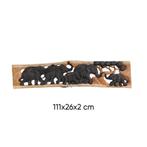 XL Paneel met 5 Olifanten - Hand Gesneden, Antiek en Kunst, Ophalen of Verzenden