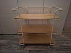 Serveerwagen met 3 houten bladen, Ophalen, Gebruikt, Wit, Vintage