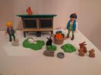 Playmobil konijnenhok met konijnen en poppetjes, Ophalen of Verzenden, Zo goed als nieuw, Complete set