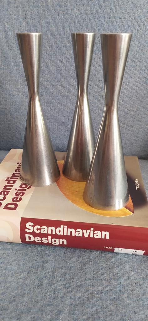 Ikea 1990's set van 3 metalen kandelaars, Erika Pekkari, Antiek en Kunst, Kunst | Designobjecten, Ophalen of Verzenden