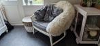Lounge fauteuil, wit bamboe, Huis en Inrichting, Fauteuils, Ophalen, Zo goed als nieuw