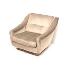 Vintage fluwelen fauteuil jaren '60 '70 midcentury retro, Verzenden, Gebruikt, Minder dan 75 cm, 50 tot 75 cm